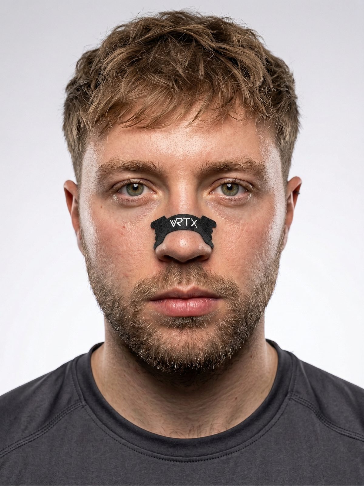 Athlete wearing a black VRTX nose strip