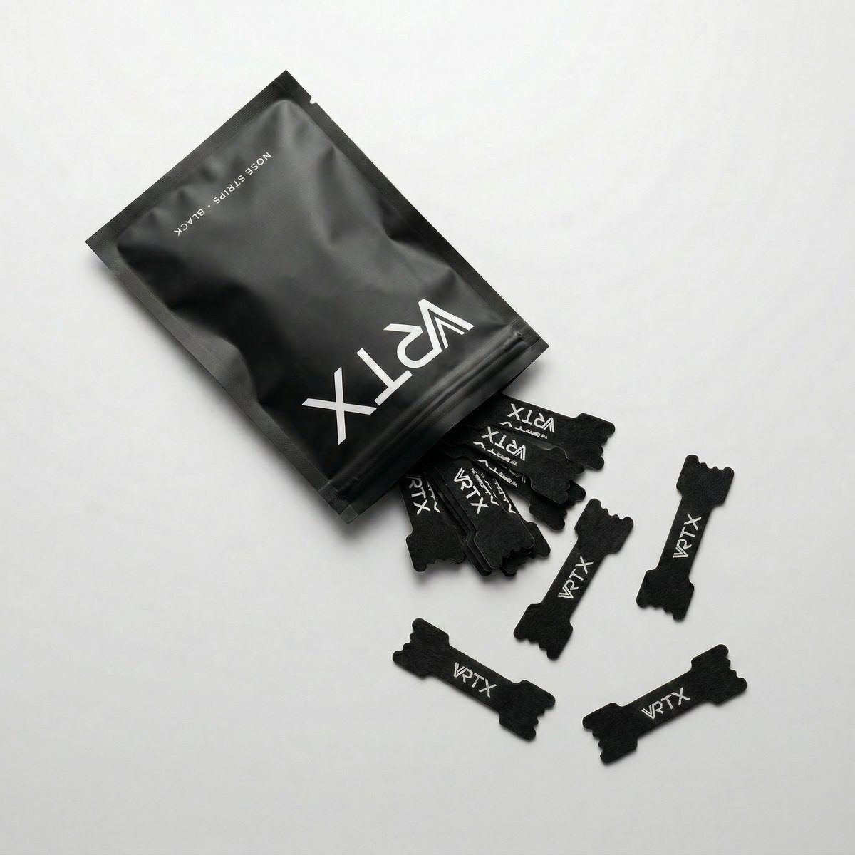 VRTX nose strips pack with strips spilling out